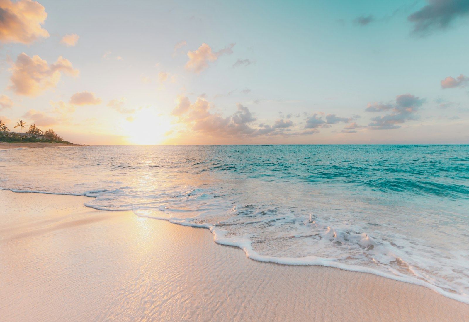 X Beach at sunset