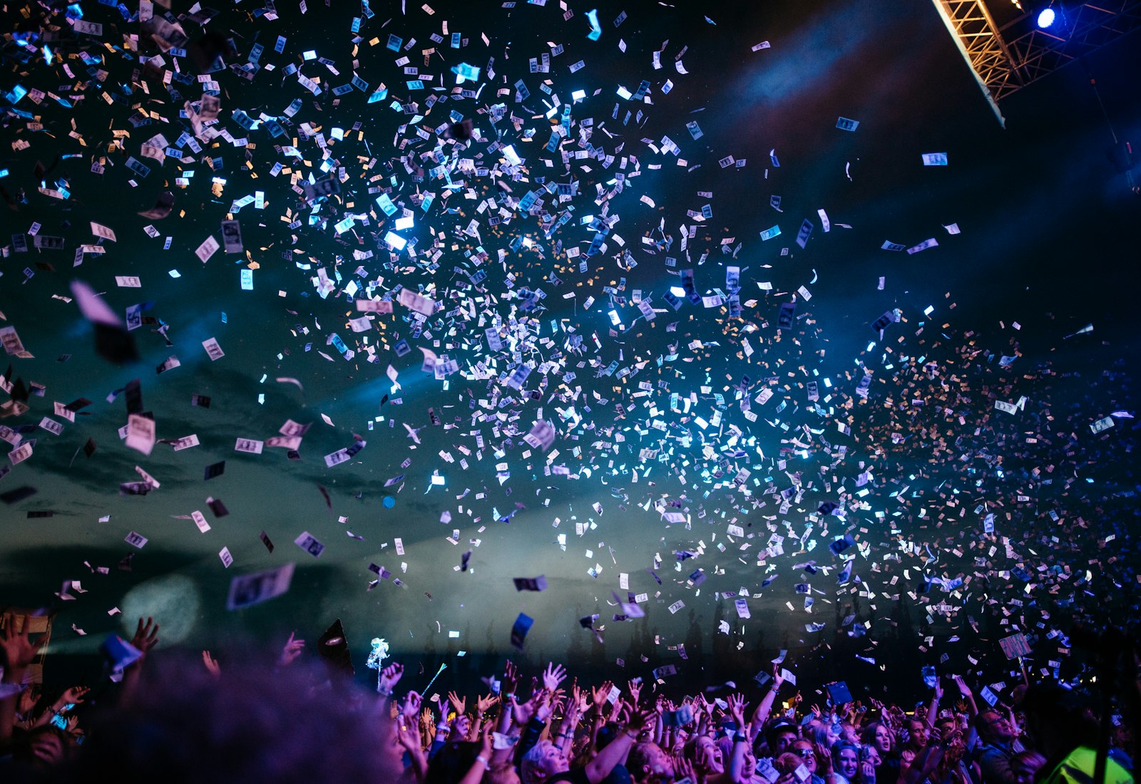 A live event with confetti